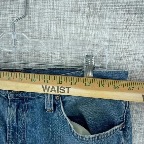 Polo Jeans Mens Size 34x30 boot distressed bottom hem 2574 - Picture 2 of 13
